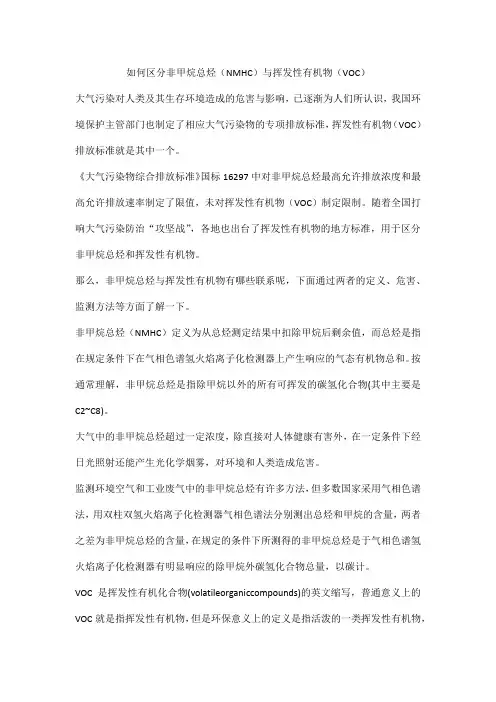 如何区分非甲烷总烃(NMHC)与挥发性有机物(VOC)