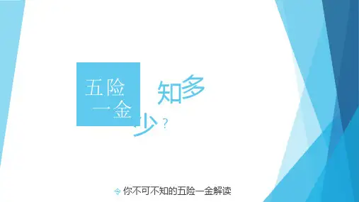 蓝色大气企业员工五险一金社保知识培训讲解PPT模板课件