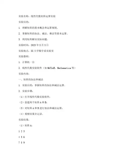 数学系实验报告
