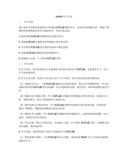 matlab 学习计划