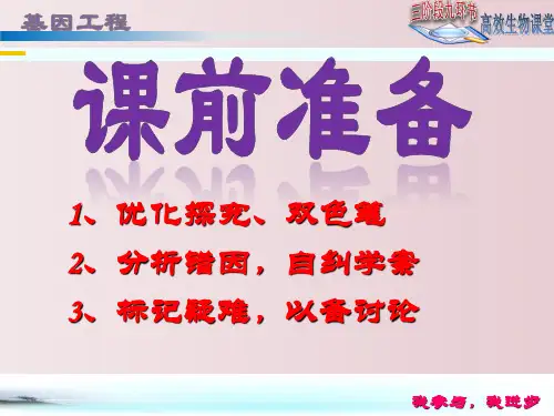 2023届高三生物一轮复习课件基因工程
