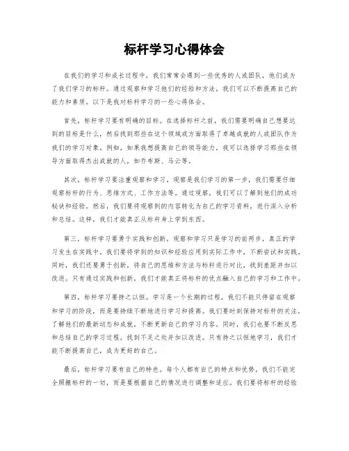标杆学习心得体会