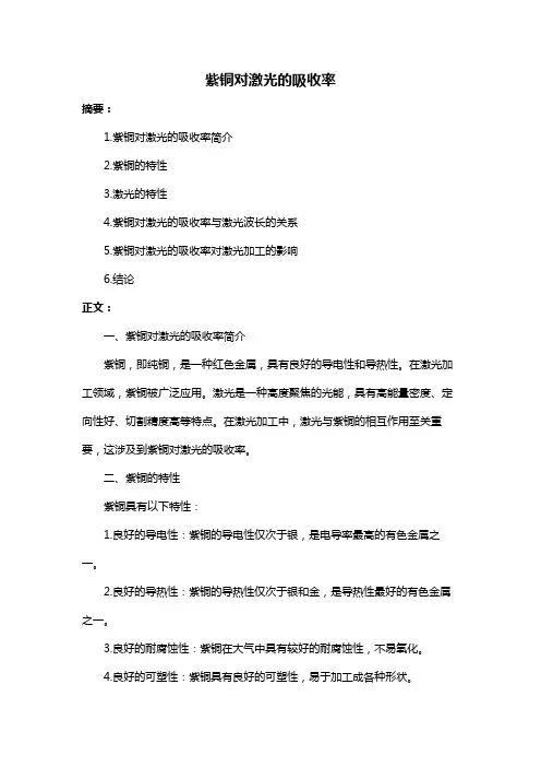 紫铜对激光的吸收率