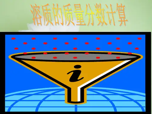 质量分数PPT教学课件