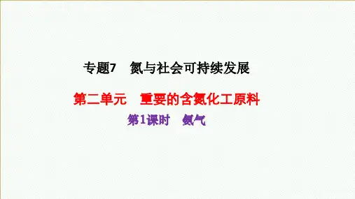 7.2第1课时氨气课件下学期高一化学苏教版必修第二册
