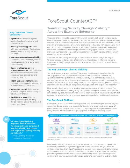 ForeScout CounterACT 产品说明书