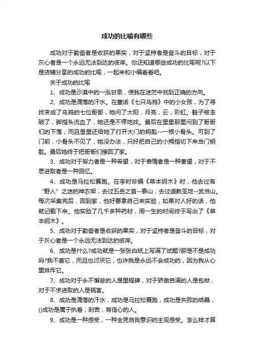成功的比喻有哪些