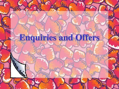 【外贸函电】2 Enquiries and Offers