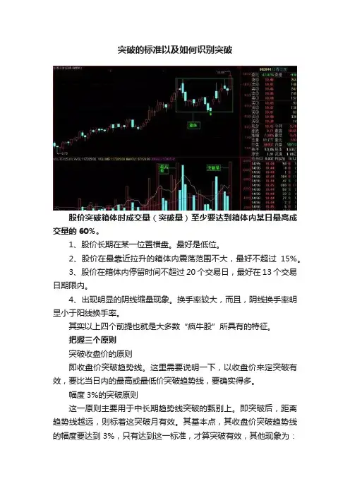 突破的标准以及如何识别突破