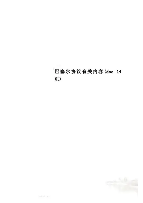 巴塞尔协议有关内容(doc 14页)