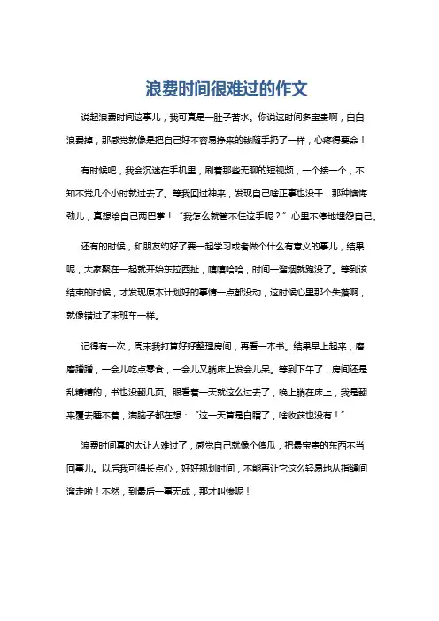 浪费时间很难过的作文