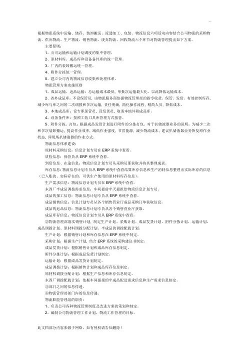 物流运输管理方案(1)