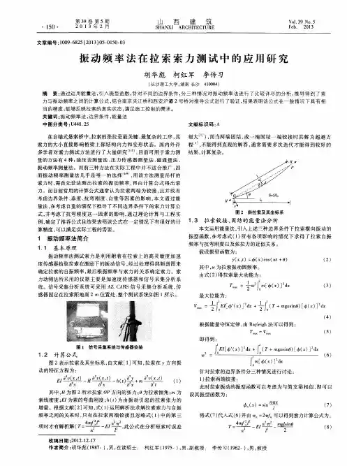 振动频率法在拉索索力测试中的应用研究