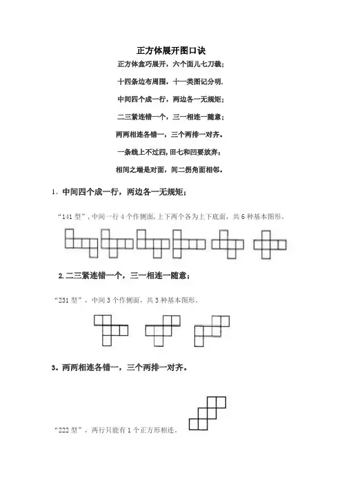正方体展开图口诀清晰Word版