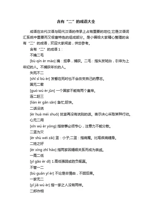 含有“二”的成语大全