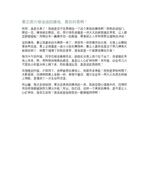 美丽的校园操场美丽一角作文