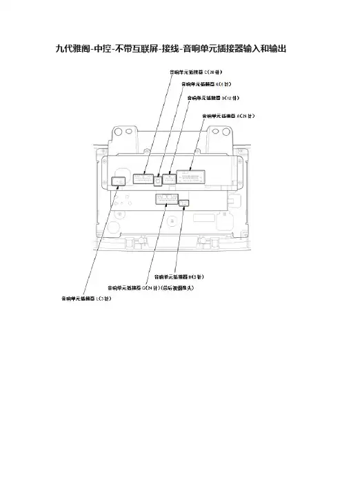 九代雅阁-中控-不带互联屏-接线-音响单元插接器输入和输出