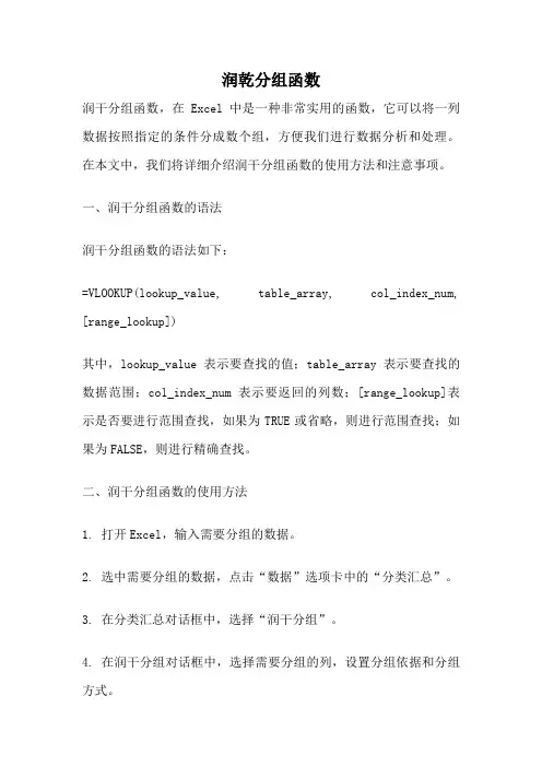 润乾分组函数