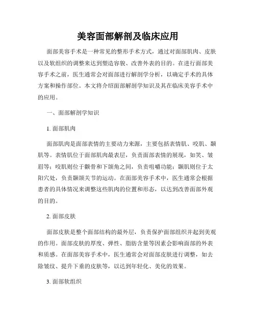 美容面部解剖及临床应用