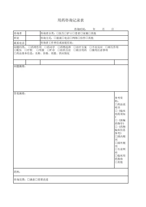 用药咨询记录