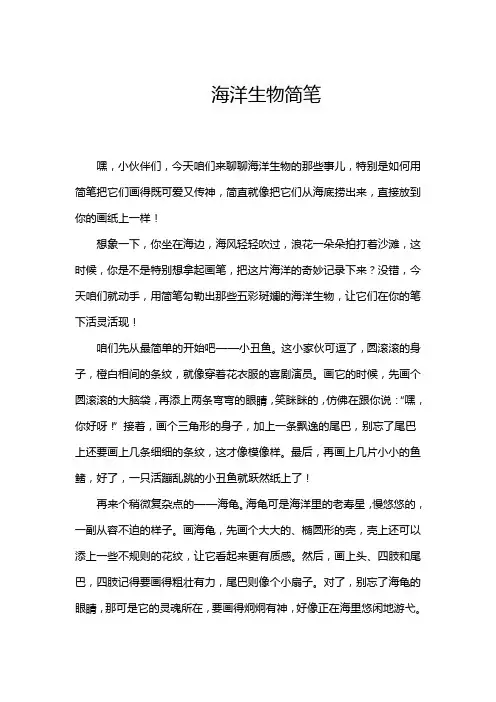 海洋生物简笔