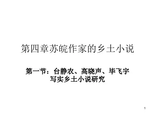 乡土文学第四章苏皖作家的乡土小说