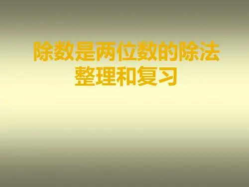 除数是两位数的除法知识点