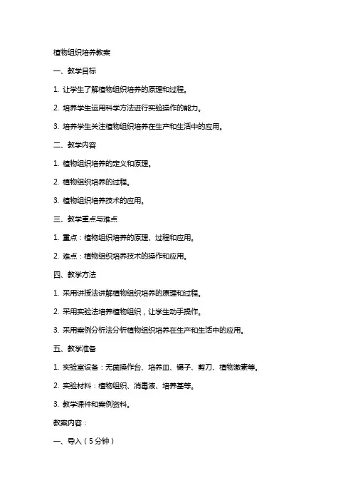 植物组织培养教案