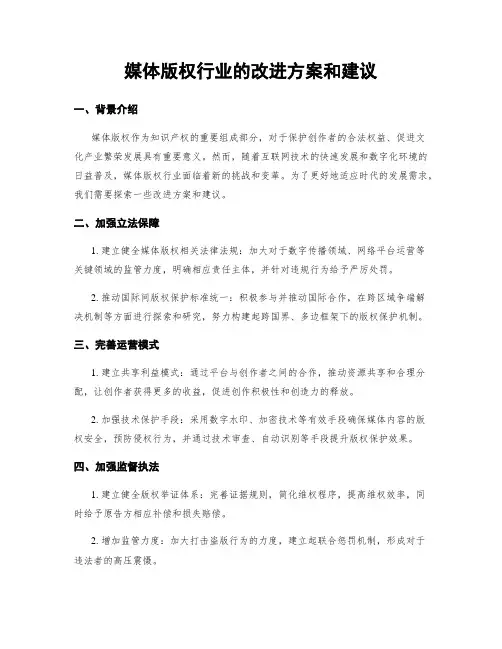 媒体版权行业的改进方案和建议 (3)
