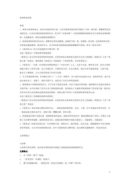 戏剧史习题