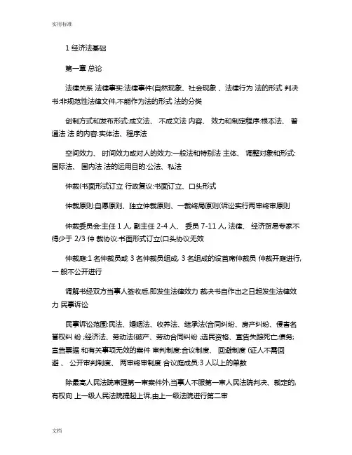 经济法基础重点归纳(精)