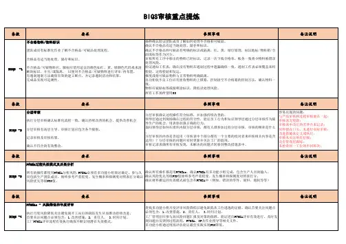 BIQS审核重点提炼