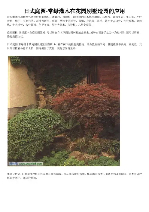 日式庭园-常绿灌木在花园别墅造园的应用