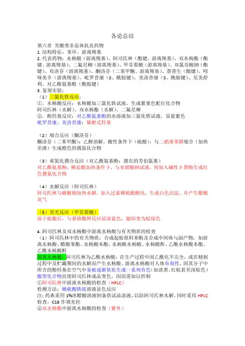 (完整)药物分析总结(2),推荐文档