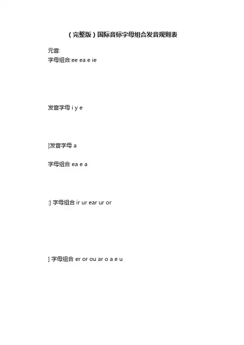 （完整版）国际音标字母组合发音规则表