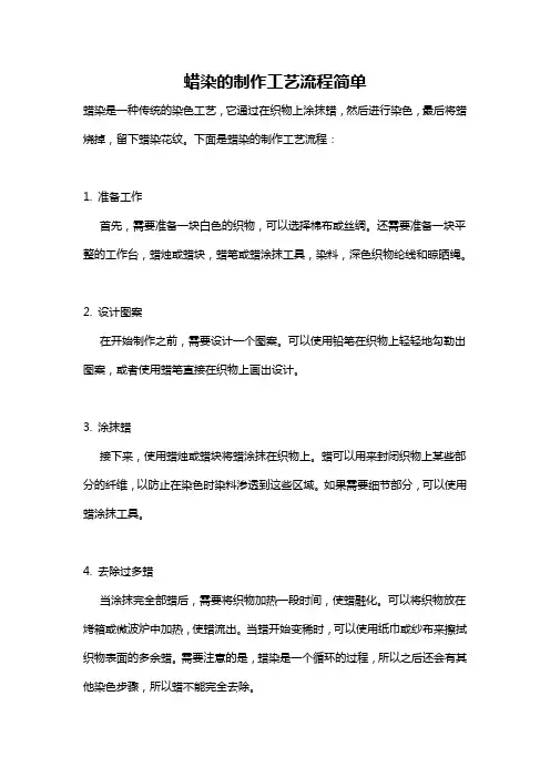 蜡染的制作工艺流程简单