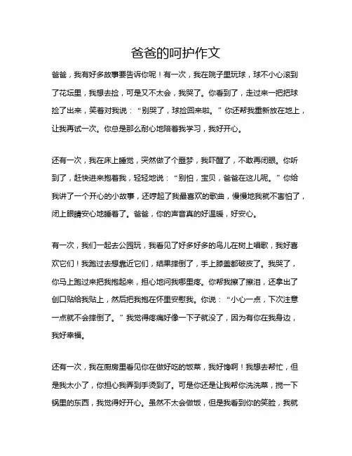 爸爸的呵护作文