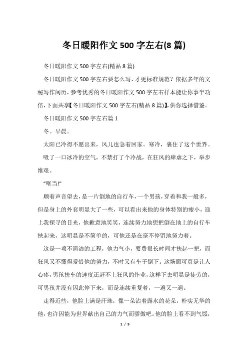冬日暖阳作文500字左右(8篇)