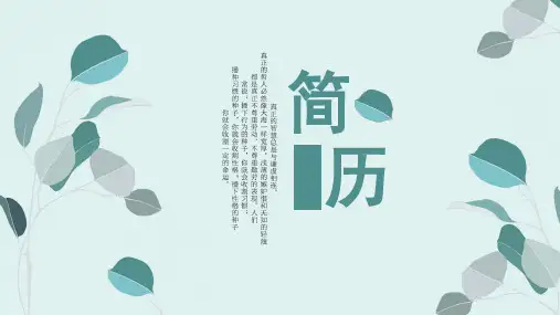 清新简约个人简历求职应聘PPT模板
