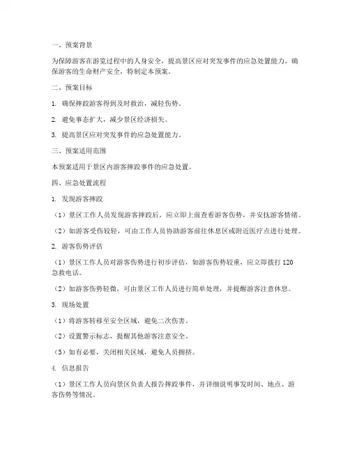 游客摔跤应急处置预案