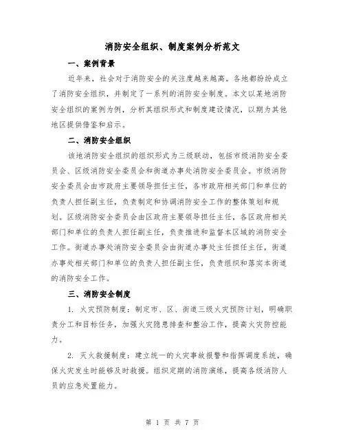 消防安全组织、制度案例分析范文（三篇）