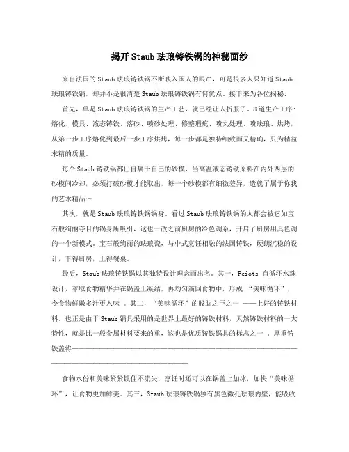 揭开Staub珐琅铸铁锅的神秘面纱