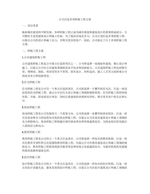 公司打造多项样板工程方案