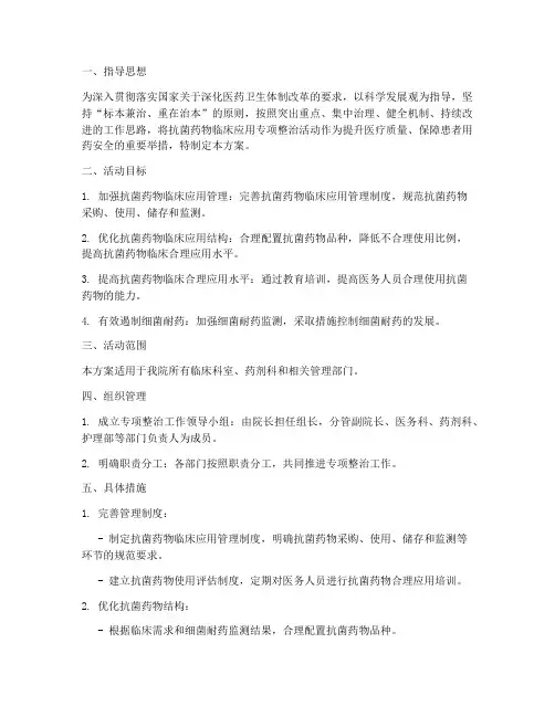 抗菌药物专项整治方案