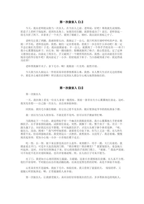第一次做盲人作文
