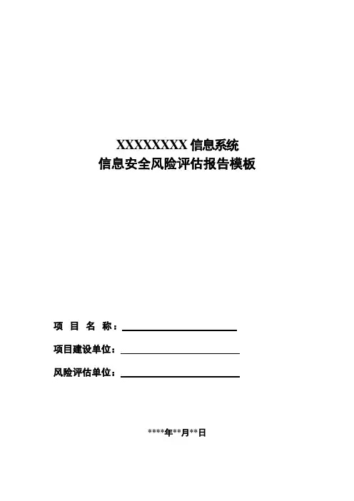 信息安全风险评估报告模板