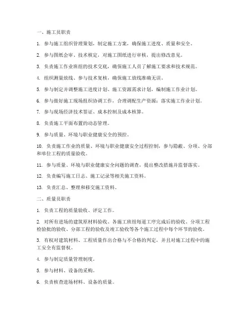 建筑八大员职责制度范本