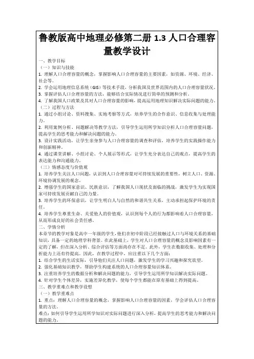 鲁教版高中地理必修第二册1