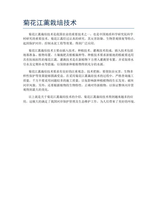 菊花江蓠栽培技术