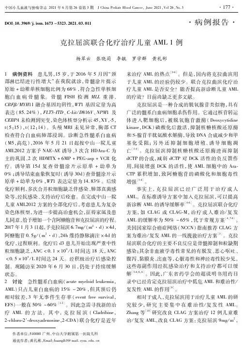 克拉屈滨联合化疗治疗儿童AML 1例